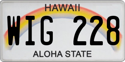 HI license plate WIG228