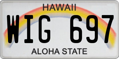 HI license plate WIG697