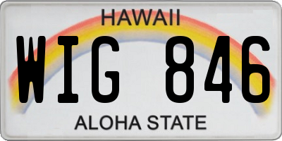 HI license plate WIG846