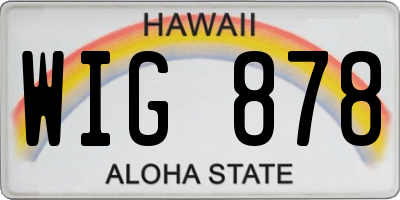 HI license plate WIG878