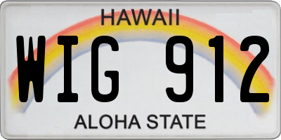 HI license plate WIG912