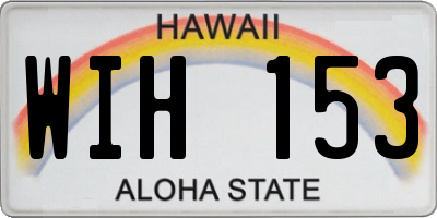 HI license plate WIH153