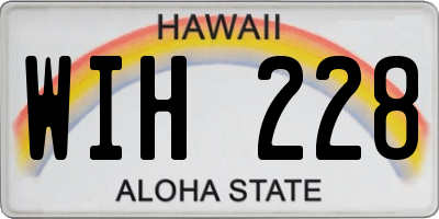 HI license plate WIH228