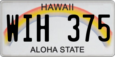 HI license plate WIH375