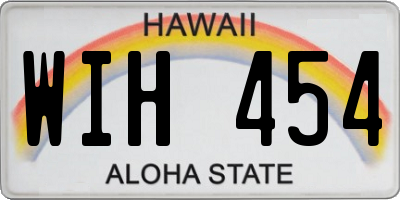 HI license plate WIH454