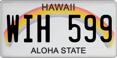 HI license plate WIH599