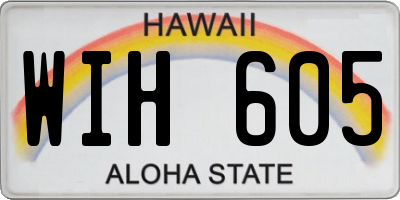 HI license plate WIH605
