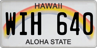 HI license plate WIH640
