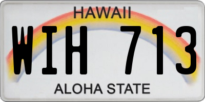 HI license plate WIH713