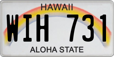 HI license plate WIH731