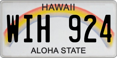 HI license plate WIH924