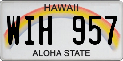 HI license plate WIH957