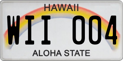 HI license plate WII004