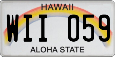 HI license plate WII059