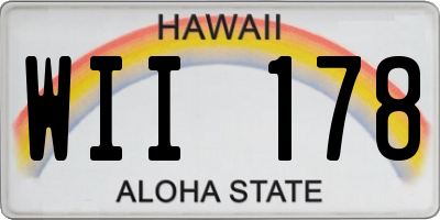 HI license plate WII178
