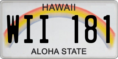 HI license plate WII181
