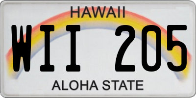 HI license plate WII205