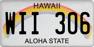 HI license plate WII306