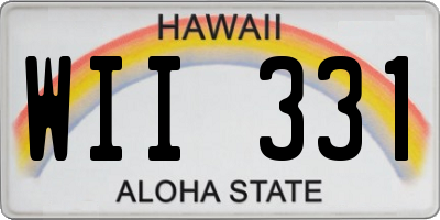 HI license plate WII331