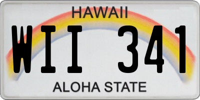 HI license plate WII341