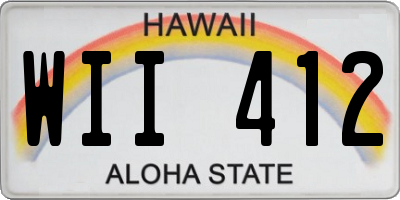 HI license plate WII412