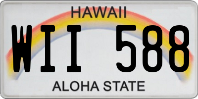 HI license plate WII588
