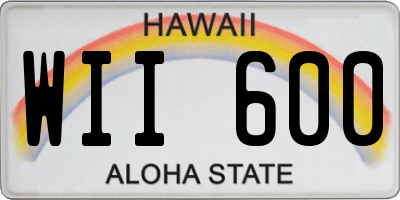 HI license plate WII600