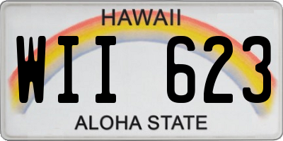 HI license plate WII623