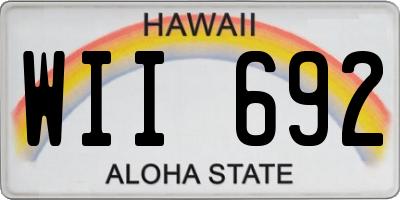 HI license plate WII692