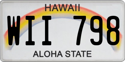 HI license plate WII798