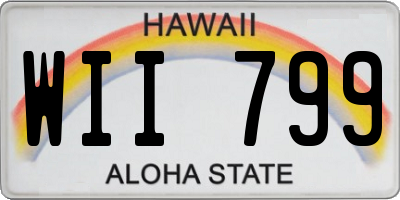 HI license plate WII799