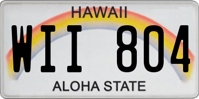 HI license plate WII804
