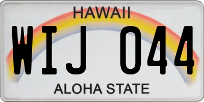 HI license plate WIJ044
