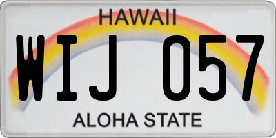 HI license plate WIJ057
