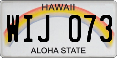 HI license plate WIJ073