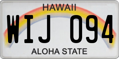 HI license plate WIJ094