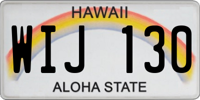 HI license plate WIJ130