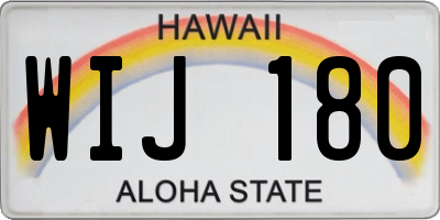 HI license plate WIJ180