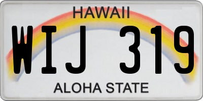 HI license plate WIJ319