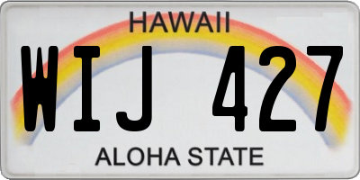 HI license plate WIJ427