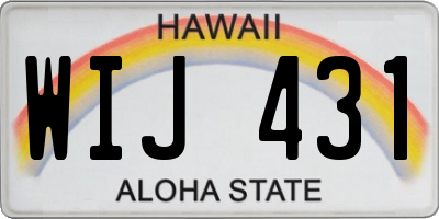 HI license plate WIJ431