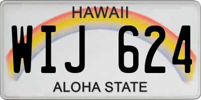 HI license plate WIJ624