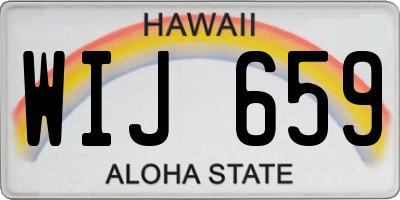 HI license plate WIJ659