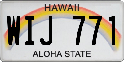 HI license plate WIJ771