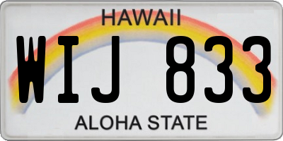 HI license plate WIJ833