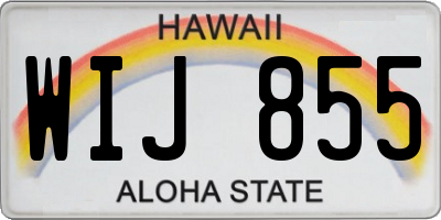 HI license plate WIJ855