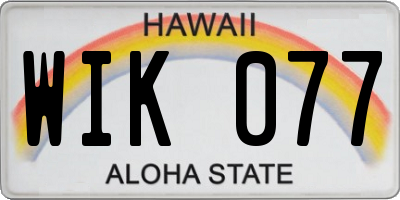 HI license plate WIK077