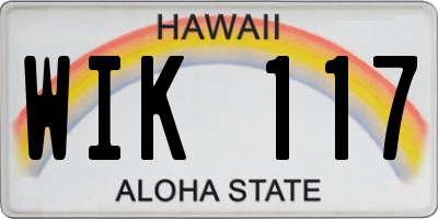 HI license plate WIK117