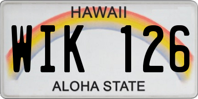 HI license plate WIK126