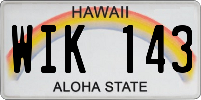 HI license plate WIK143